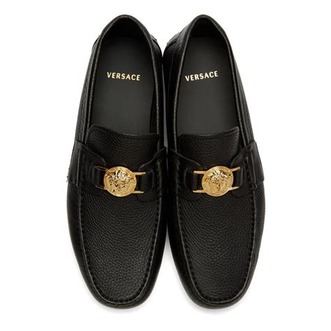 versace medusa driving loafers|Versace black medusa loafers.